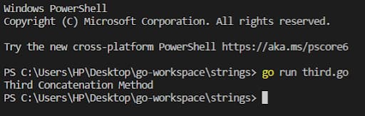 Strings Join() Function output