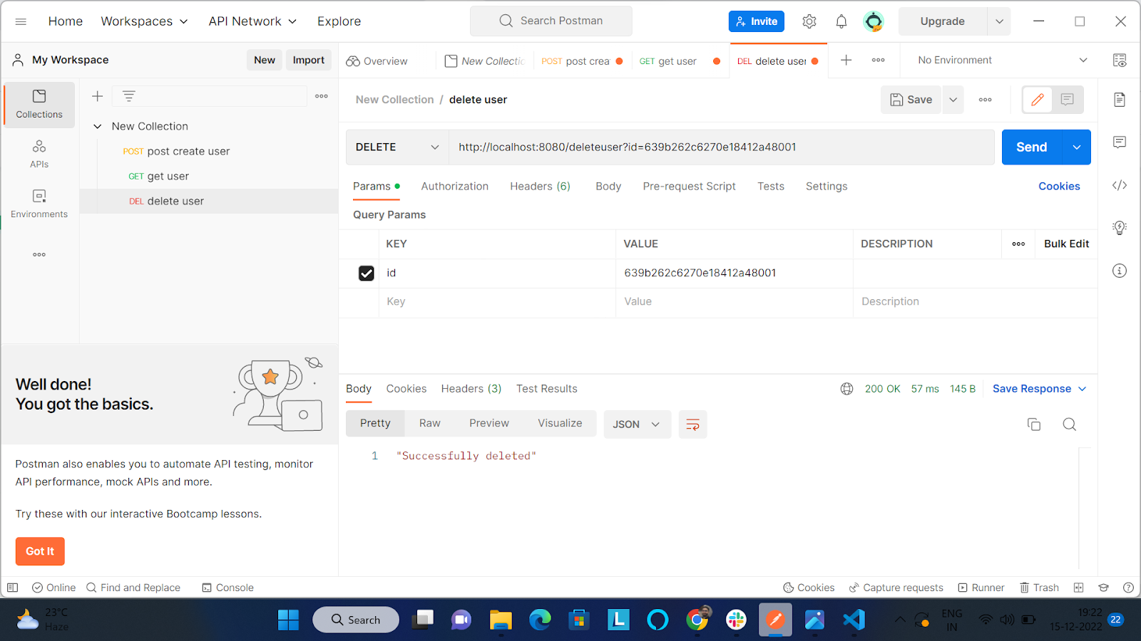 check the DELETE API